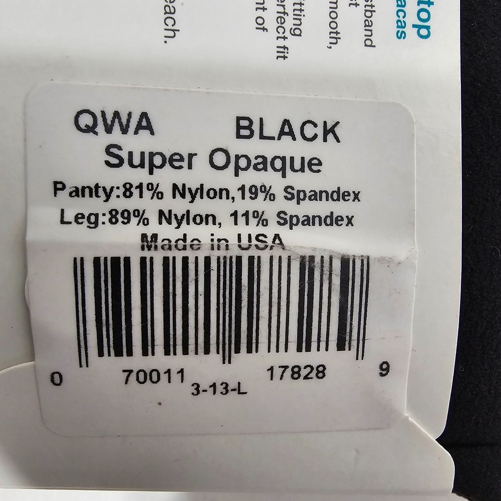 3 Pack No Nonsense Women's Tights Control Top Super Opaque BLACK SIZE XL - Picture 6 of 12